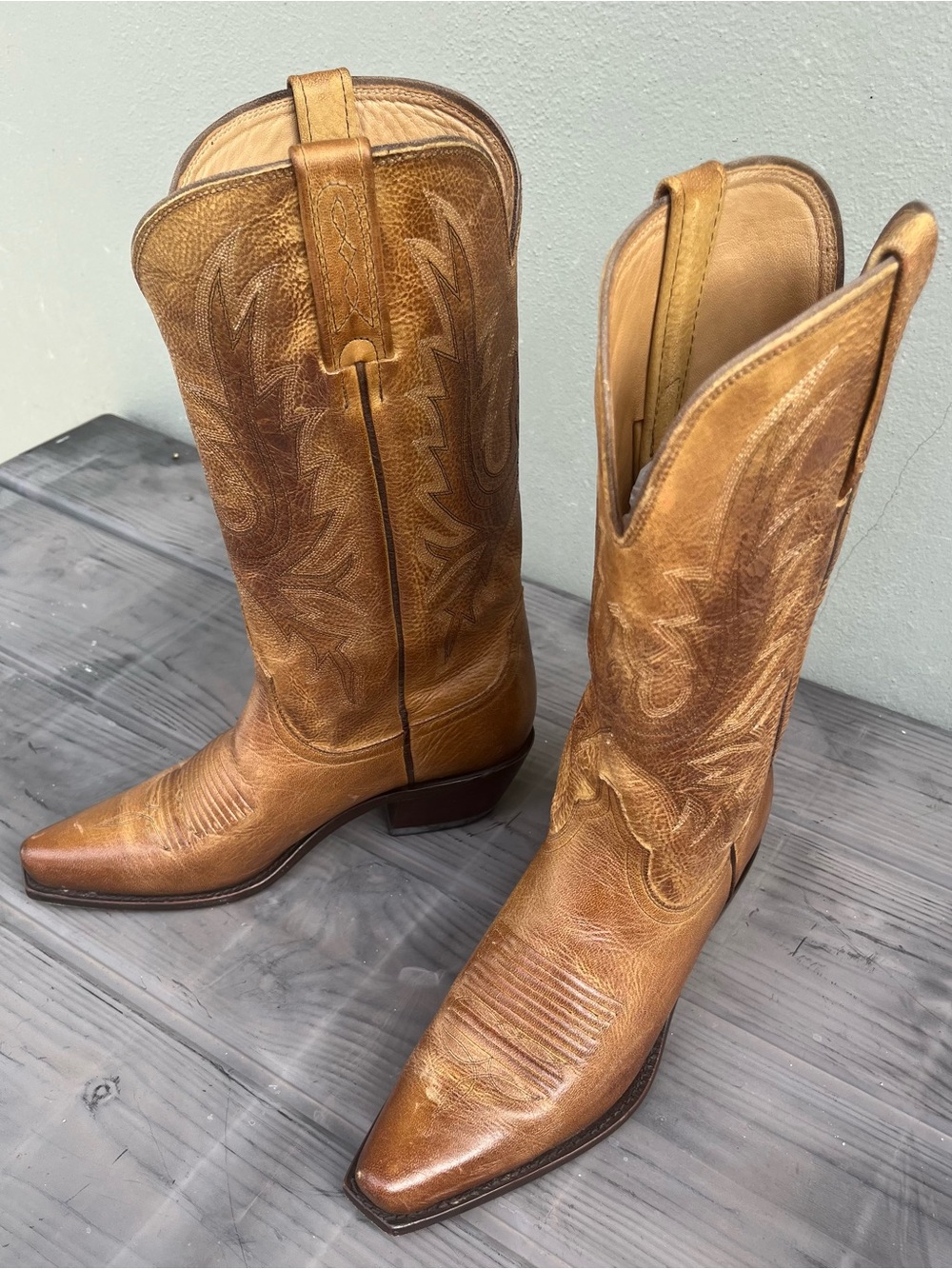 Charlie 1 Horse by Lucchese Women's Tan Western Boots Size 6.5B